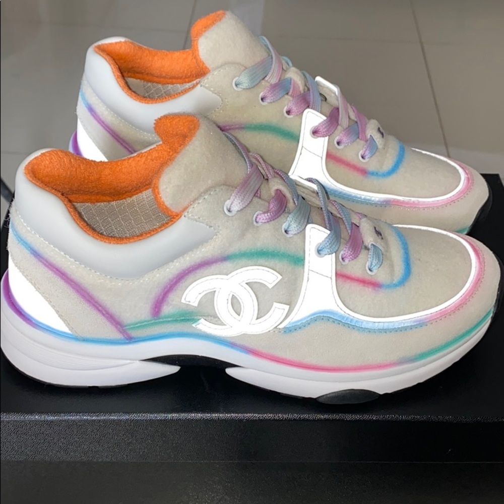 COPY - Chanel Sneakers White/Multicolor 🌈 Size 38.5